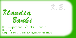 klaudia banki business card